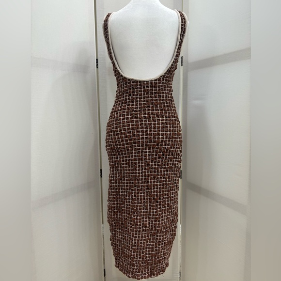 Free People Set the Bar Smocked MIDI Dress. Brown. Size XS - Picture 4 of 12